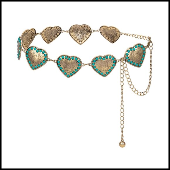 Accessories - Western Metal Concho Belt Adjustable Chain Waist Y2K Cowgirl Chic